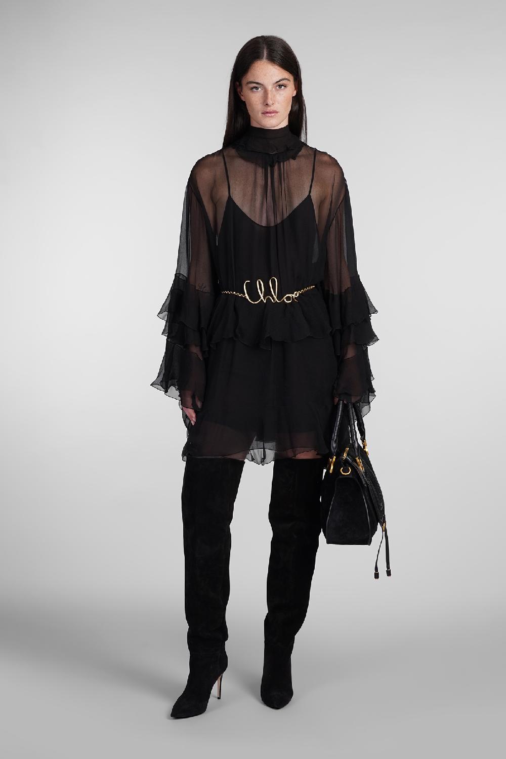 Deliberti Chloé Abito in seta nera cod. 404201 - Deliberti The Luxury Shopping Moda