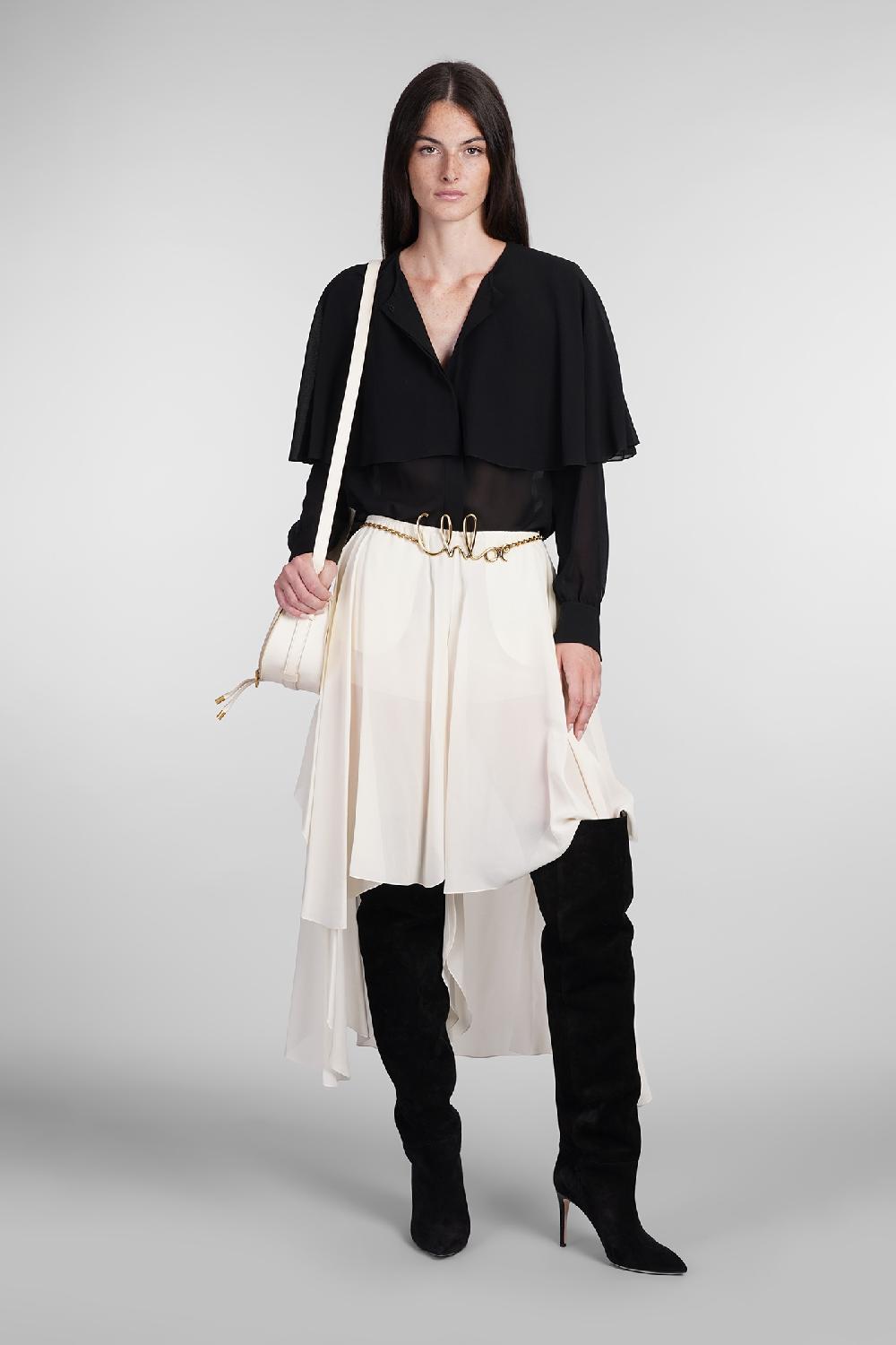 Deliberti Chloé Shorts in seta beige cod. 404205 - Deliberti The Luxury Shopping 2025