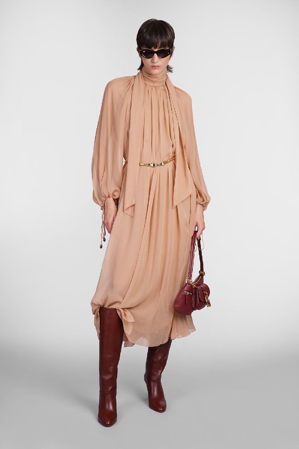 Deliberti Chloé Abito in seta rosa cod. 406245 - Deliberti The Luxury Shopping Qualità Garantita