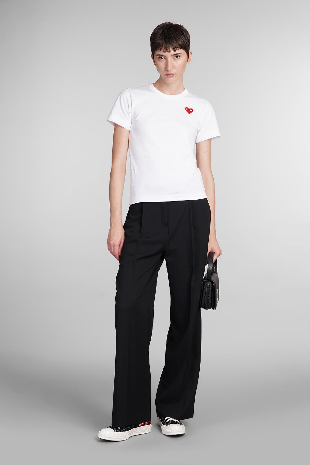 Deliberti Comme des Garcons Play T-shirt in cotone bianco cod. 407060 - Deliberti The Luxury Shopping Fino Al -60%