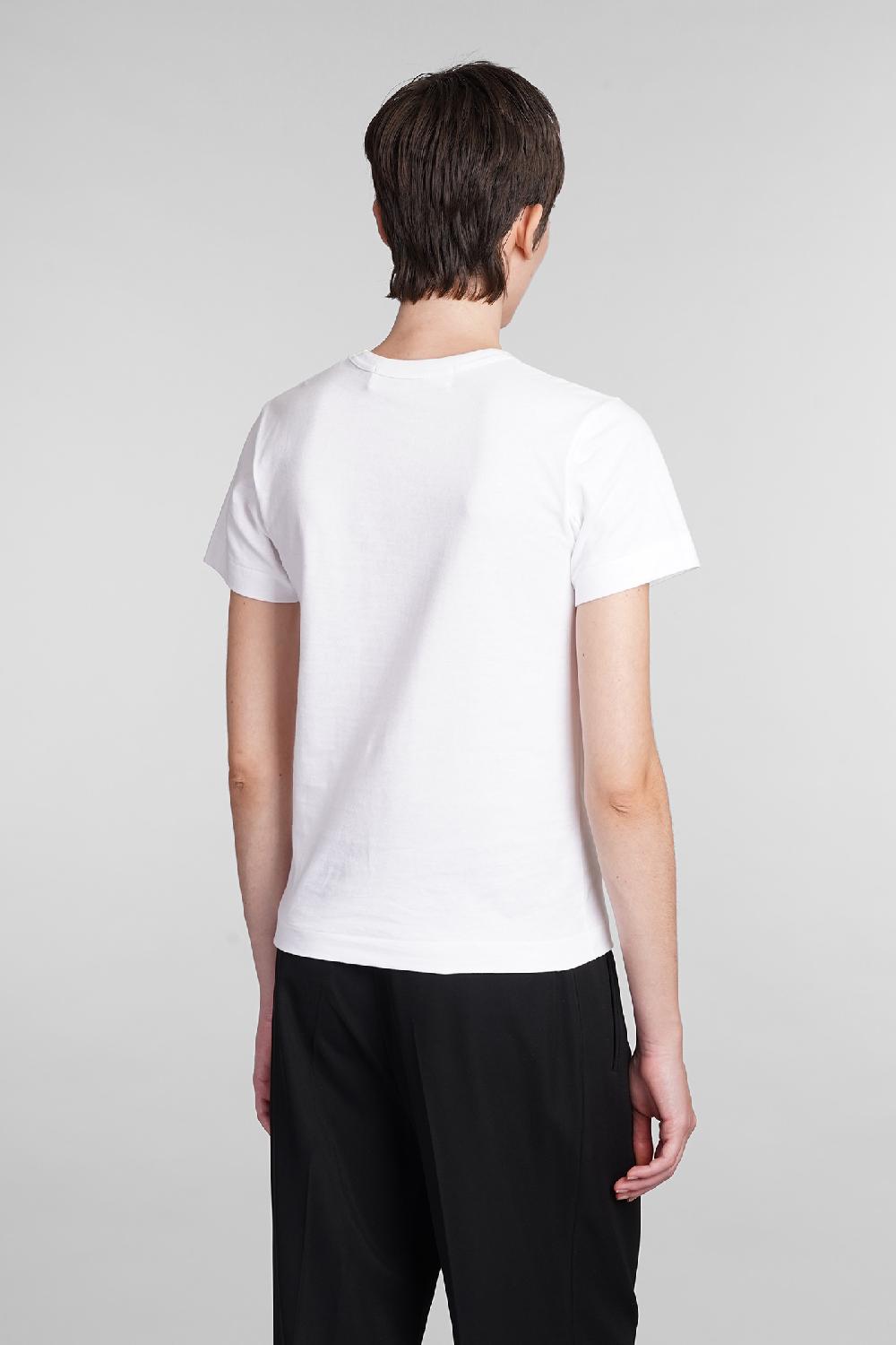 Deliberti Comme des Garcons Play T-shirt in cotone bianco cod. 407060 - Deliberti The Luxury Shopping Fino Al -60%
