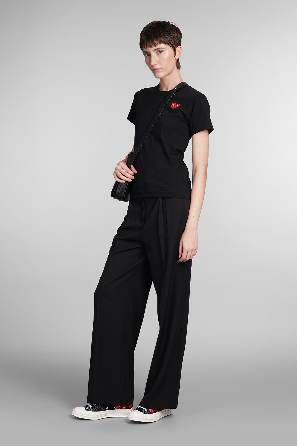 Deliberti Comme des Garcons Play T-shirt in cotone nero cod. 407061 - Deliberti The Luxury Shopping Shopping Online