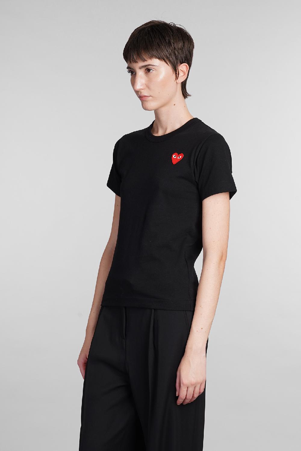 Deliberti Comme des Garcons Play T-shirt in cotone nero cod. 407061 - Deliberti The Luxury Shopping Shopping Online