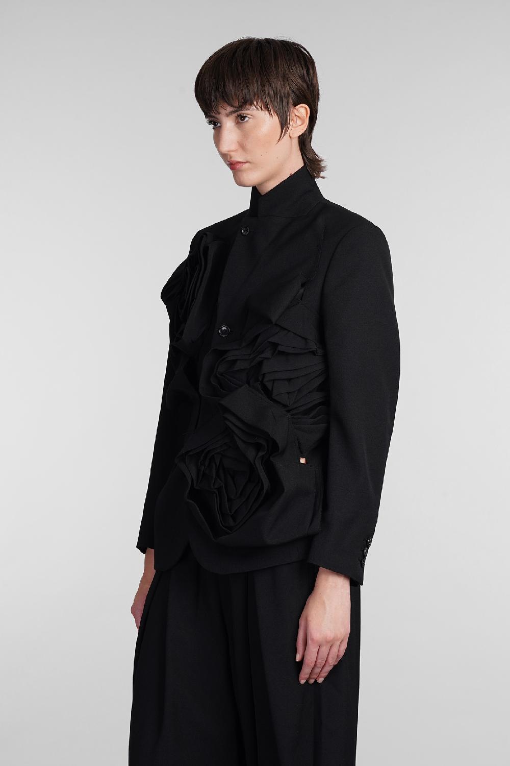 Deliberti Comme des Garcons Blazer in lana nera cod. 407127 - Deliberti The Luxury Shopping Sottocosto