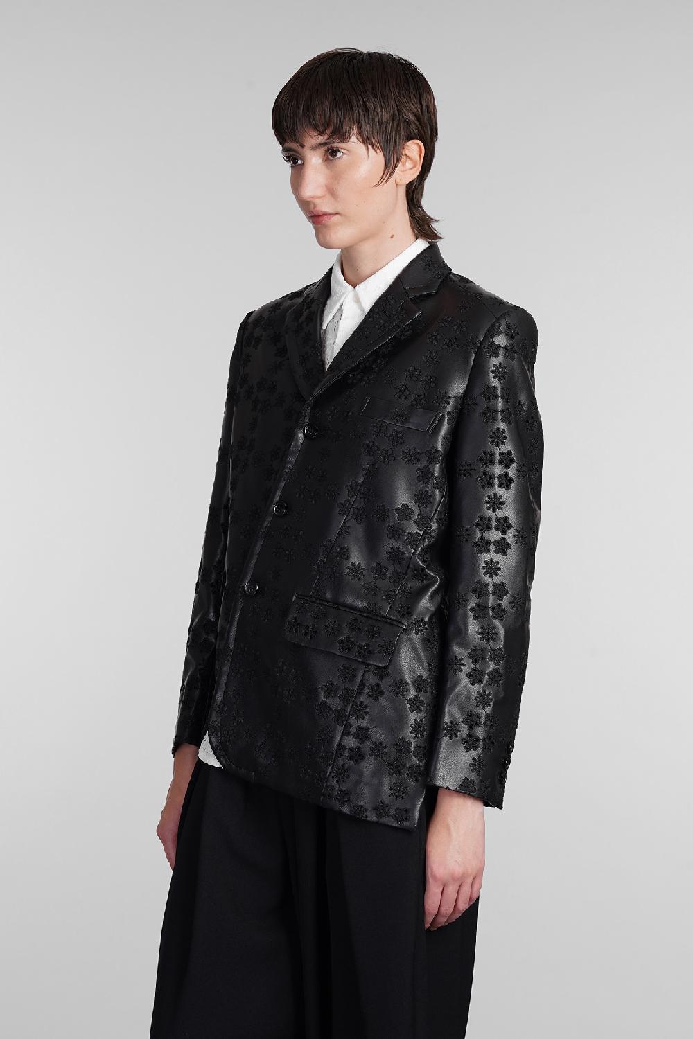 Deliberti Comme des Garcons Giacca in pelle in poliuretano nero cod. 406920 - Deliberti The Luxury Shopping ACQUISTA ORA