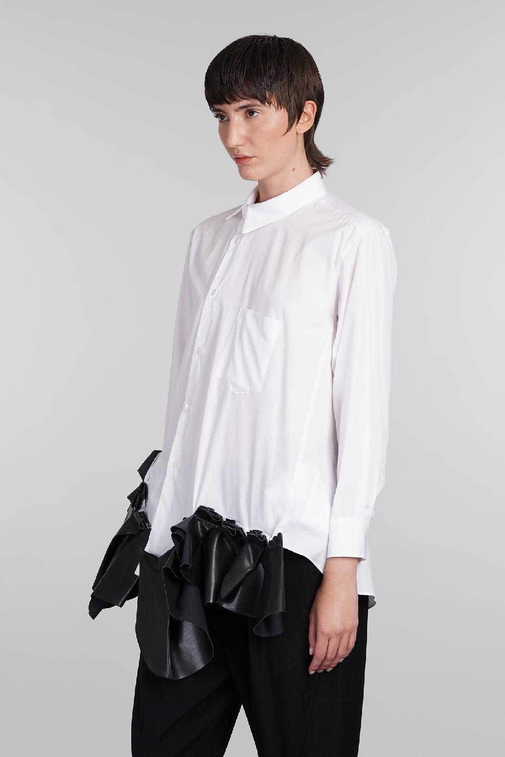Deliberti Comme des Garcons Camicia in cotone bianco cod. 406921 - Deliberti The Luxury Shopping Presa