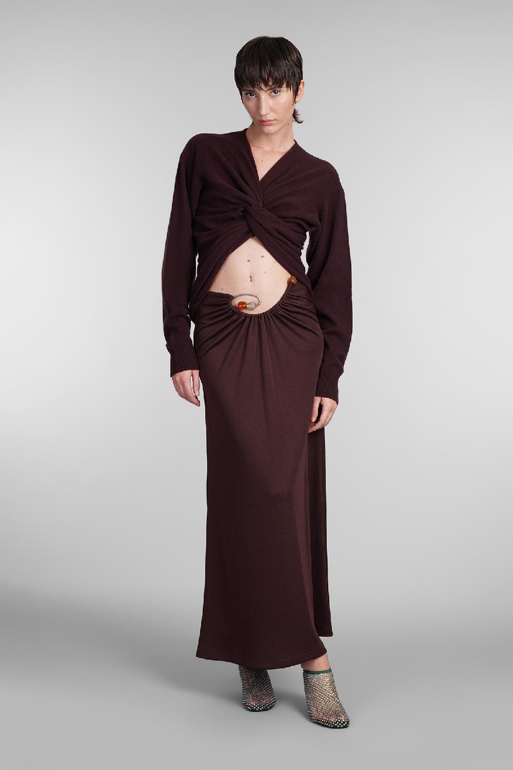 Deliberti Christopher Esber Gonna in poliestere bordeaux cod. 407680 - Deliberti The Luxury Shopping Saldi Di Fabbrica