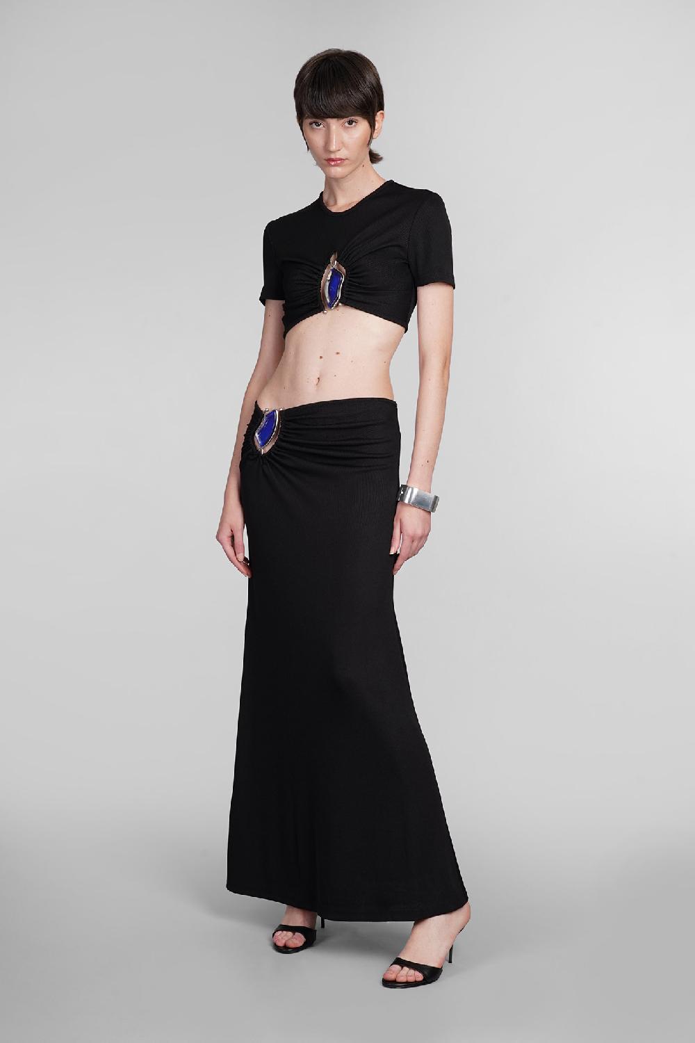 Deliberti Christopher Esber T-shirt in poliestere nero cod. 402370 - Deliberti The Luxury Shopping Pezzi Unici