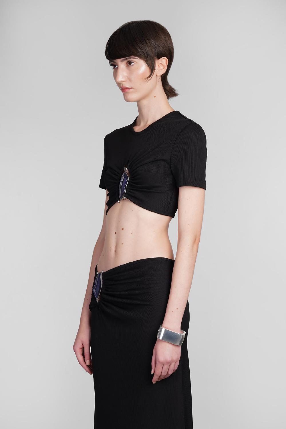 Deliberti Christopher Esber T-shirt in poliestere nero cod. 402370 - Deliberti The Luxury Shopping Pezzi Unici