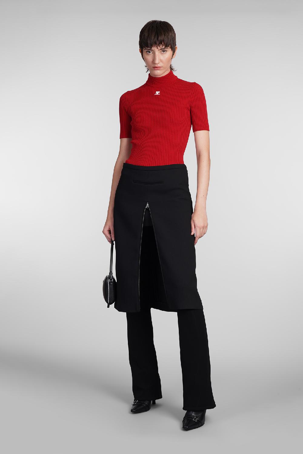 Deliberti Courreges Maglia in viscosa rossa cod. 408096 - Deliberti The Luxury Shopping Outlet