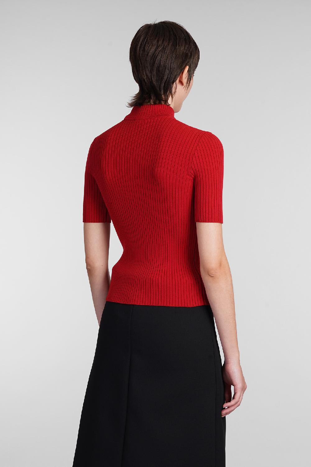 Deliberti Courreges Maglia in viscosa rossa cod. 408096 - Deliberti The Luxury Shopping Outlet