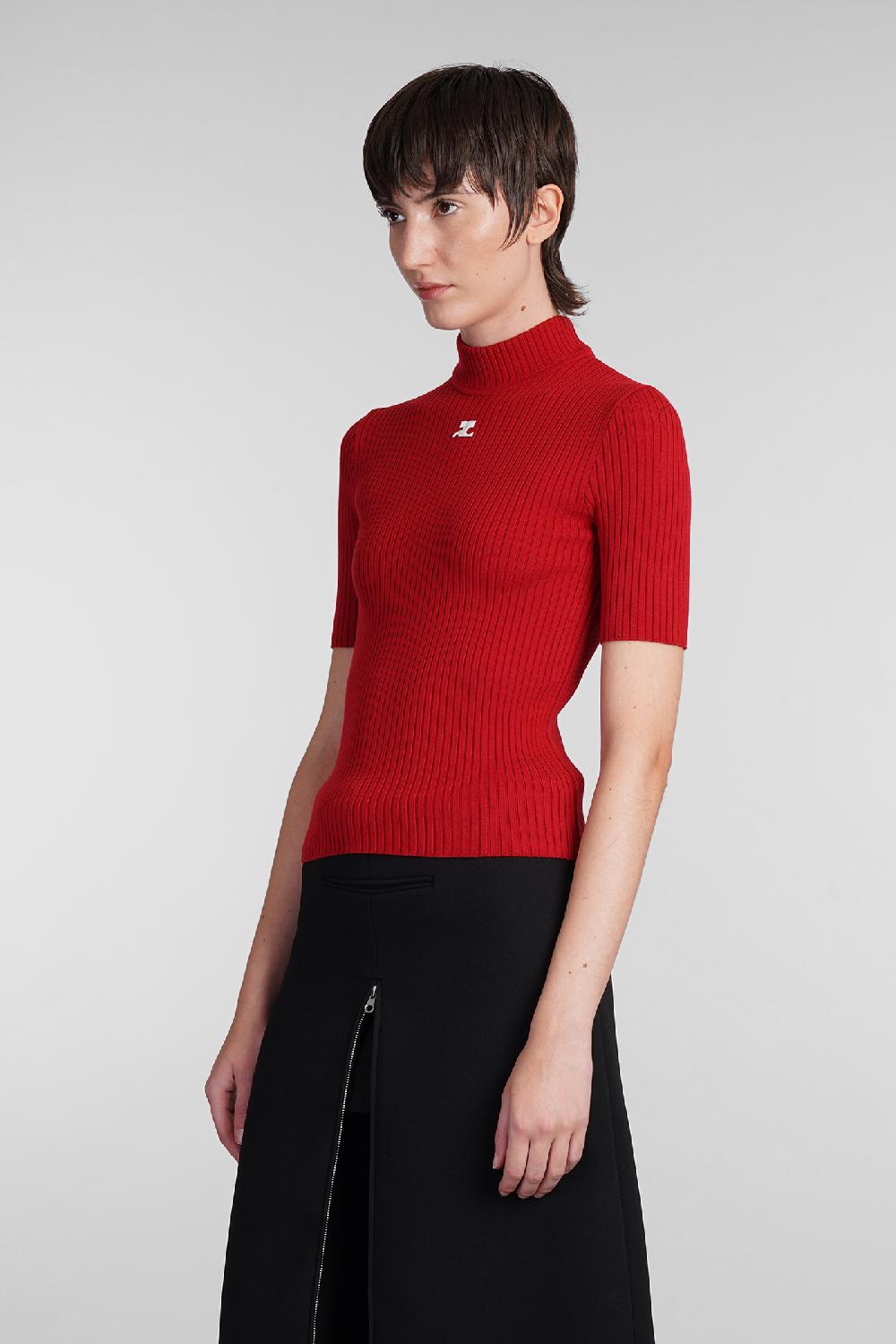 Deliberti Courreges Maglia in viscosa rossa cod. 408096 - Deliberti The Luxury Shopping Outlet