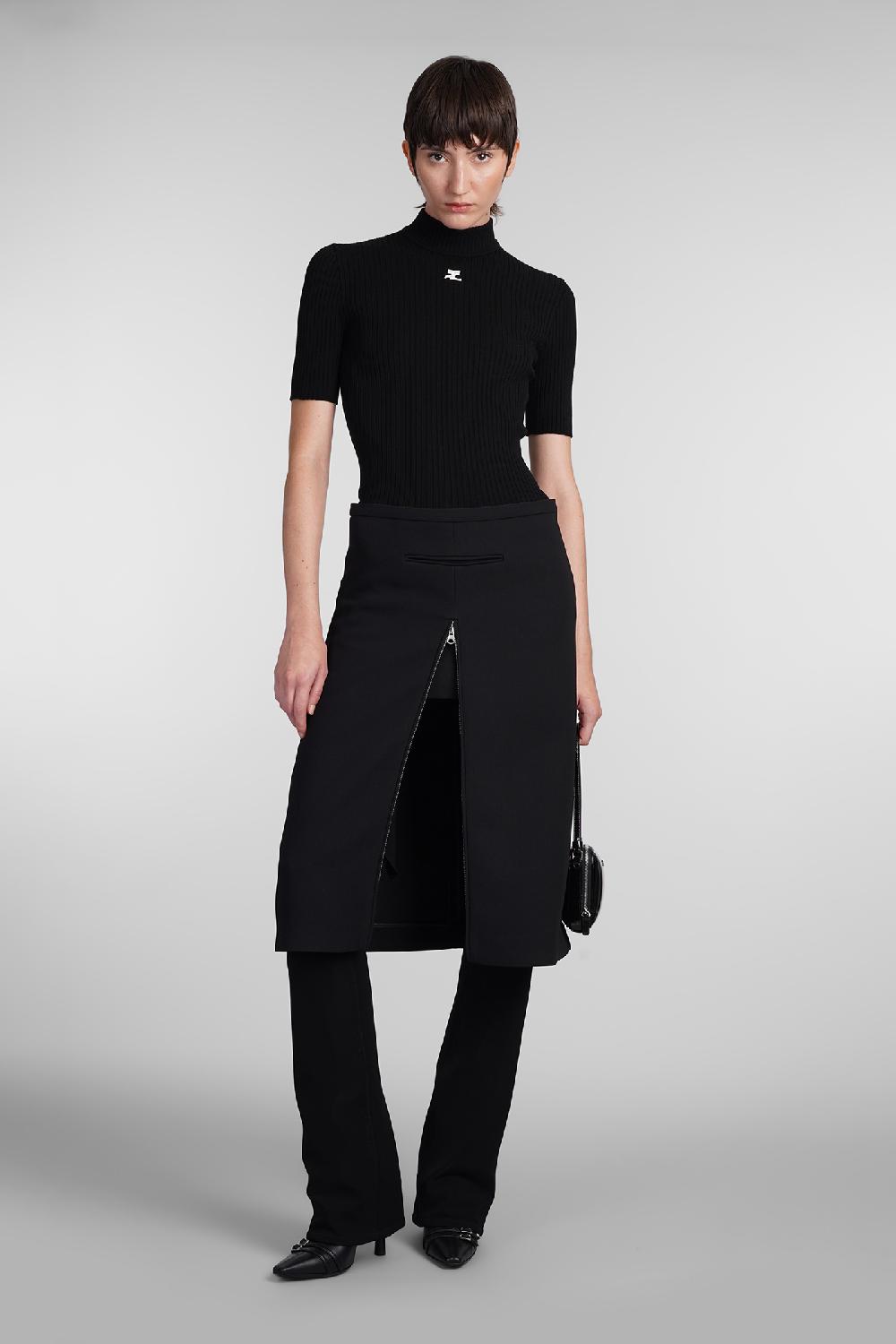 Deliberti Courreges Maglia in viscosa nera cod. 408097 - Deliberti The Luxury Shopping In Vendita