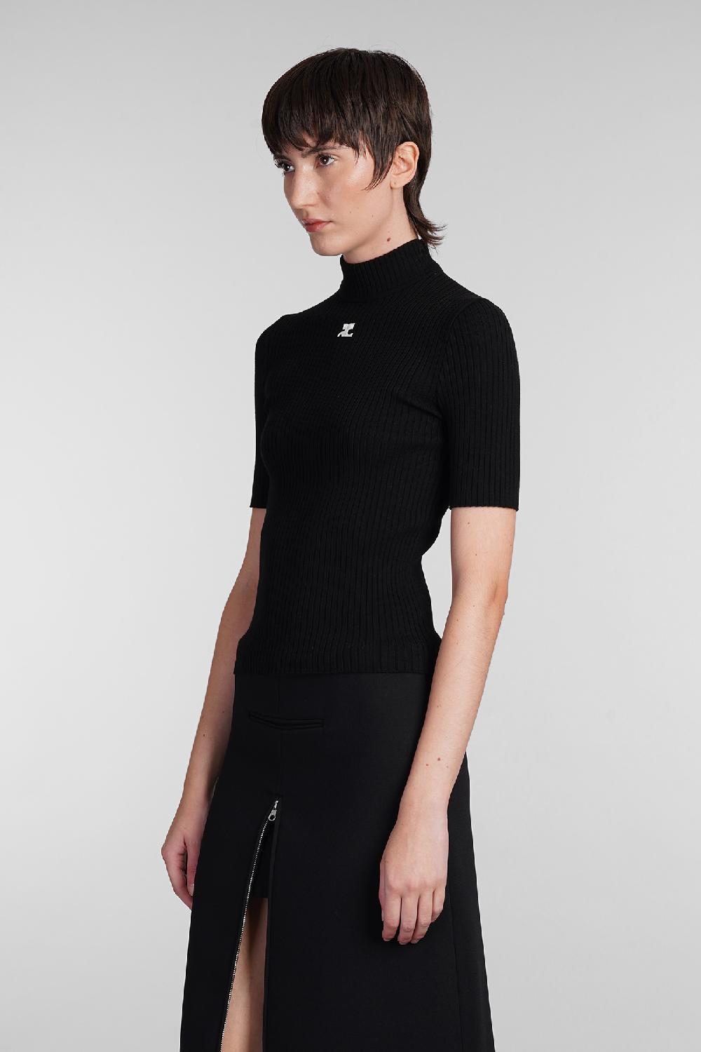 Deliberti Courreges Maglia in viscosa nera cod. 408097 - Deliberti The Luxury Shopping In Vendita