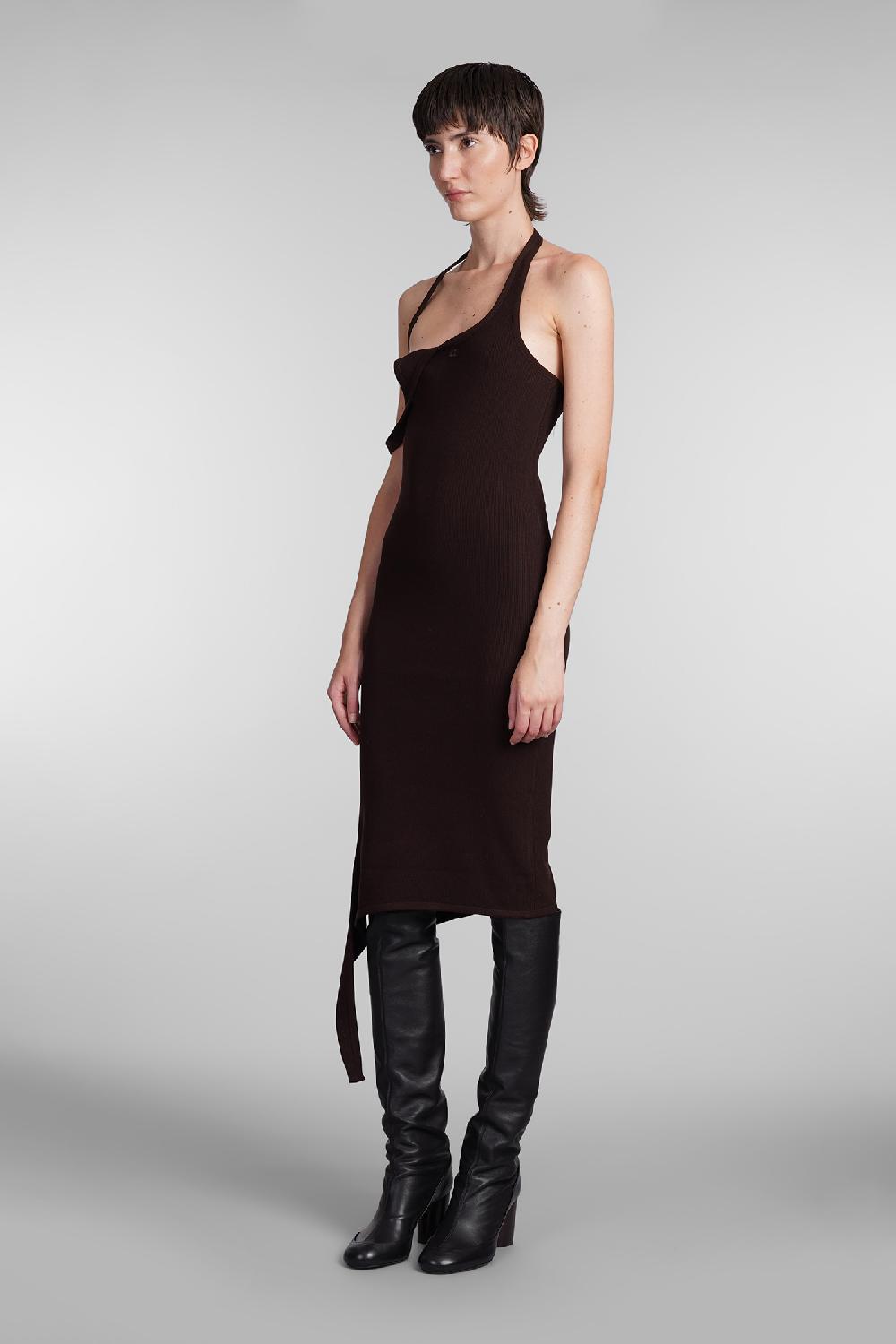 Deliberti Courreges Abito in viscosa marrone cod. 408103 - Deliberti The Luxury Shopping I Più Venduti