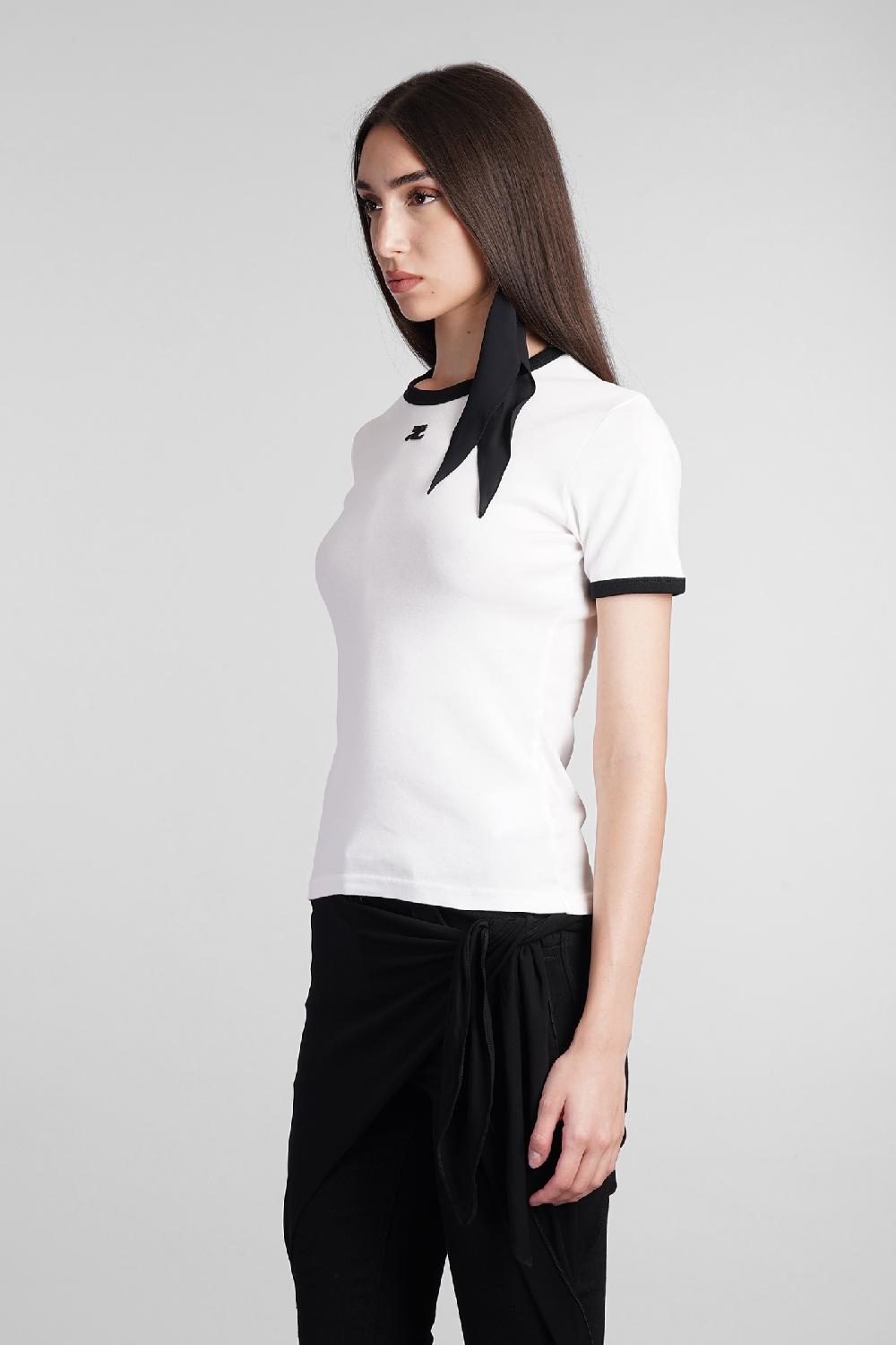 Deliberti Courreges T-shirt in cotone bianco cod. 408558 - Deliberti The Luxury Shopping Vendita