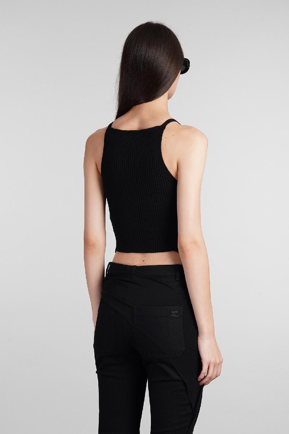 Deliberti Courreges Topwear in viscosa nera cod. 408562 - Deliberti The Luxury Shopping Soddisfazione Garantita
