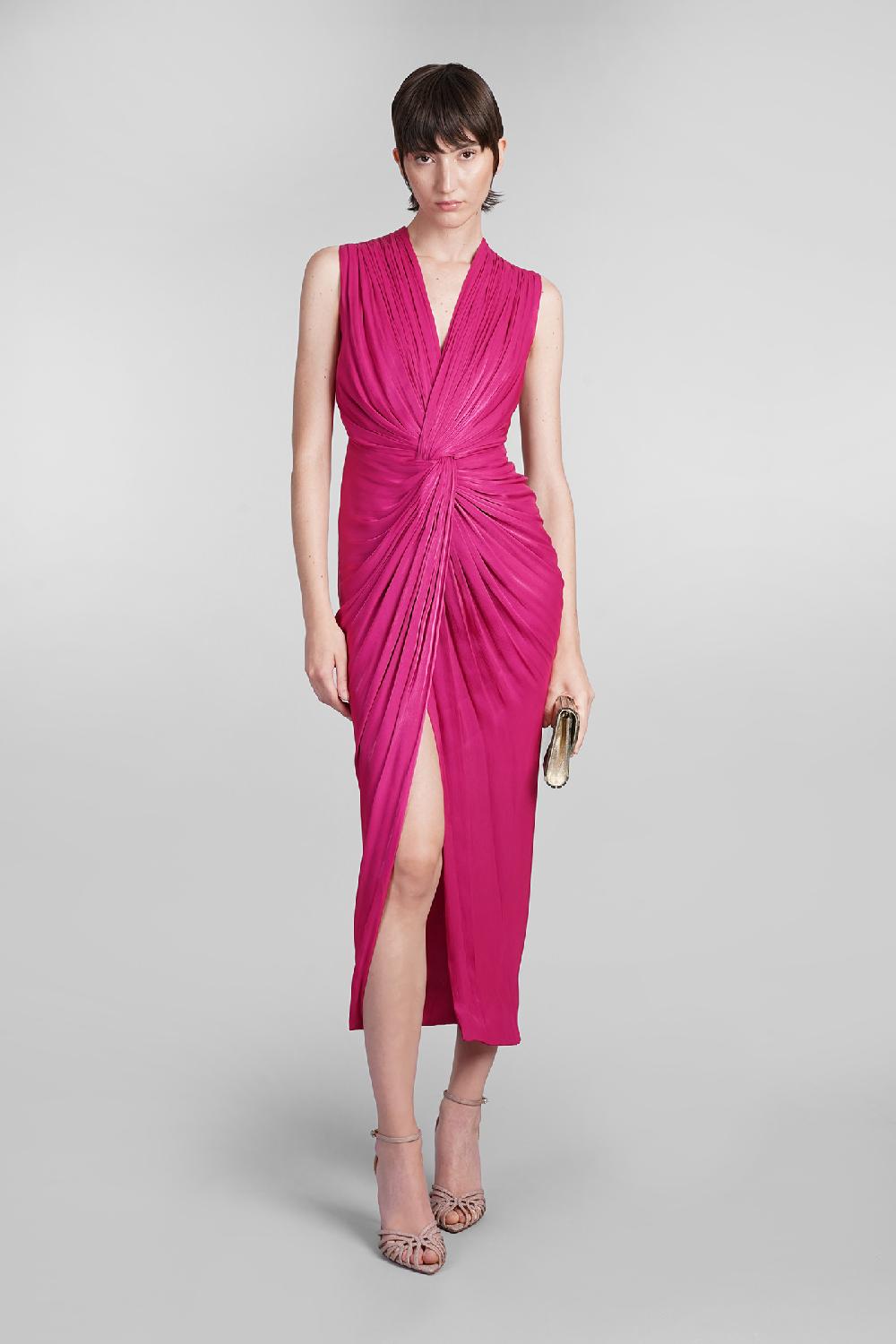 Deliberti Costarellos Abito franca in poliestere fucsia cod. 401966 - Deliberti The Luxury Shopping Consegna Veloce