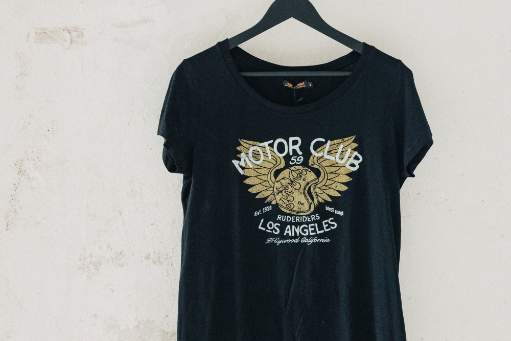 Rude Riders T-Shirt Donna Motor Brigade Nera Vendita Calda