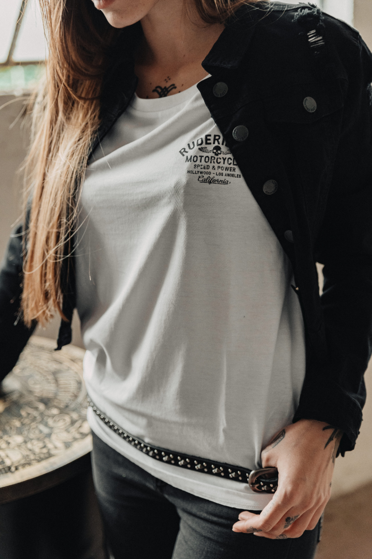 Rude Riders T-Shirt Donna Rude Riders Bianca I Più Venduti
