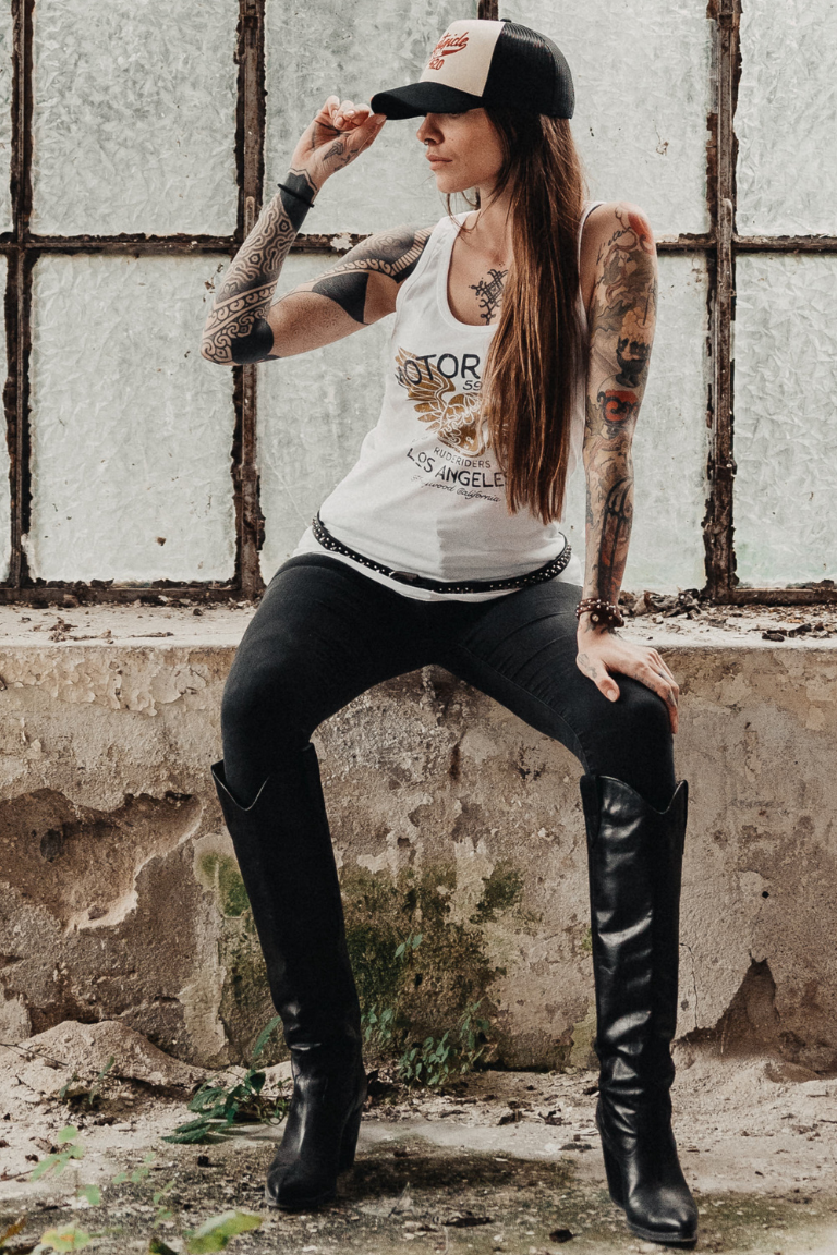 Rude Riders Canotta Donna Motor Brigade Bianca Italy
