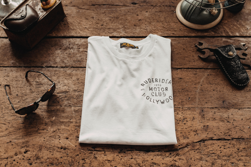 Rude Riders T-Shirt Uomo Motor Club Bianca Economico
