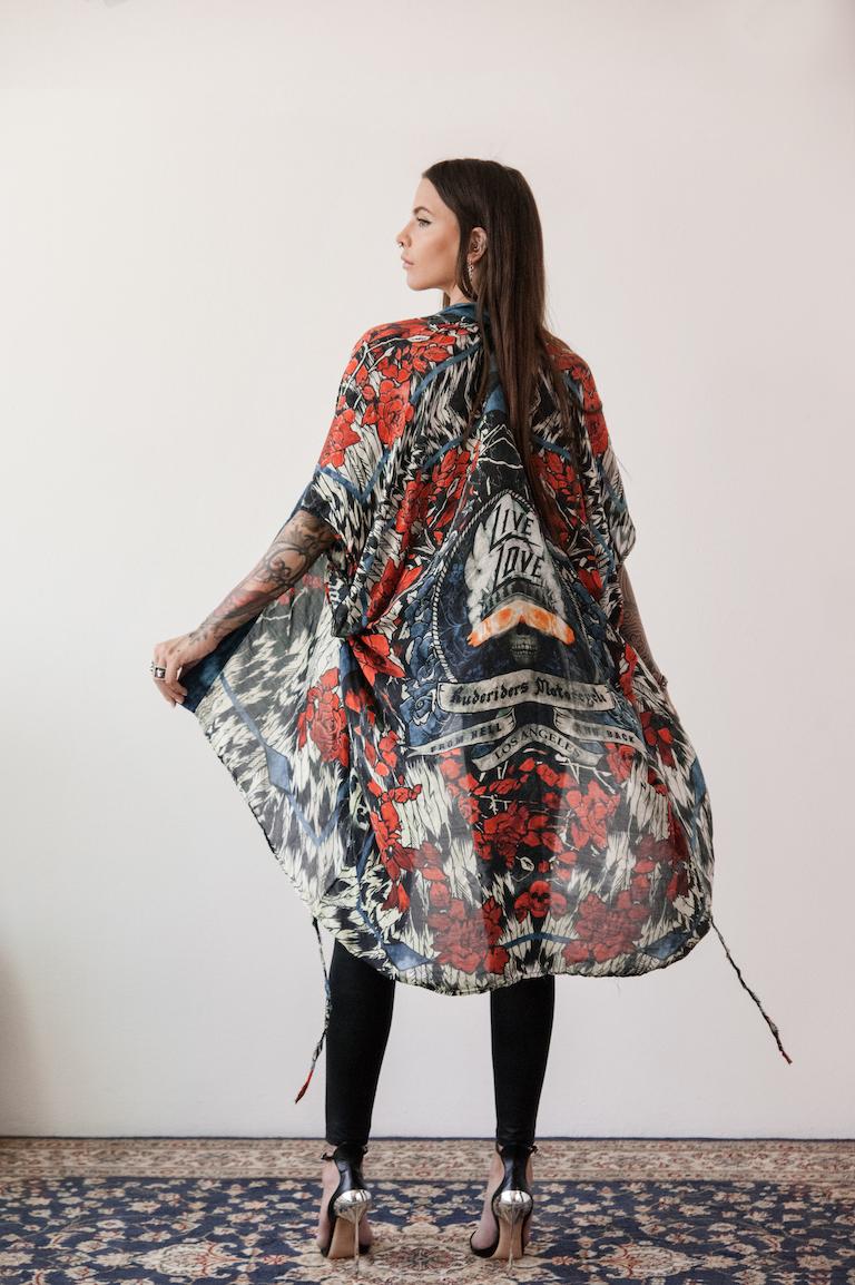 Rude Riders Kimono Donna Roses Saldi Di Fabbrica