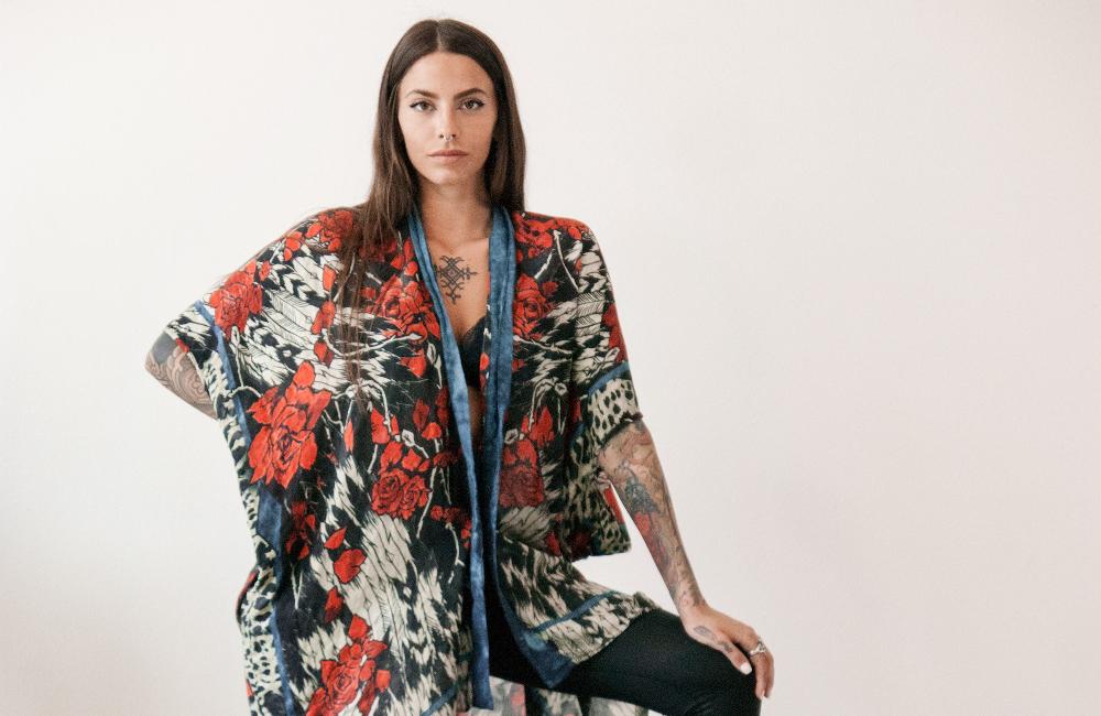 Rude Riders Kimono Donna Roses Saldi Di Fabbrica