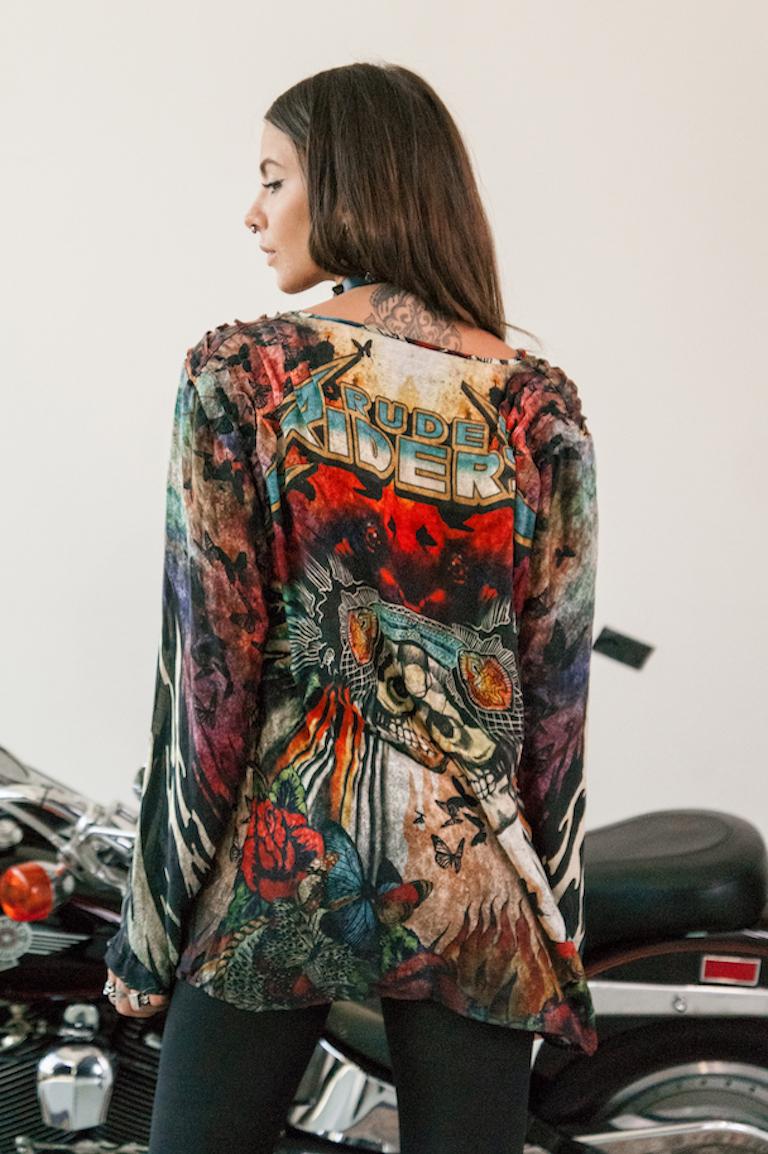 Rude Riders Shirt Donna Flying Indian Italy