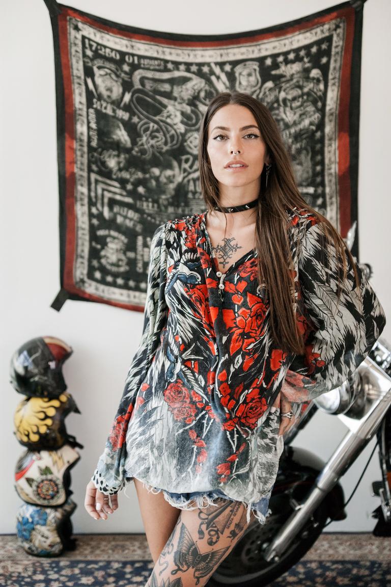 Rude Riders Shirt Donna Roses In Linea