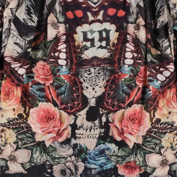 Rude Riders Shirt Donna Skull & Roses Nuovo