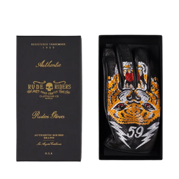 Rude Riders Guanti moto in pelle Tiger Grandi sconti