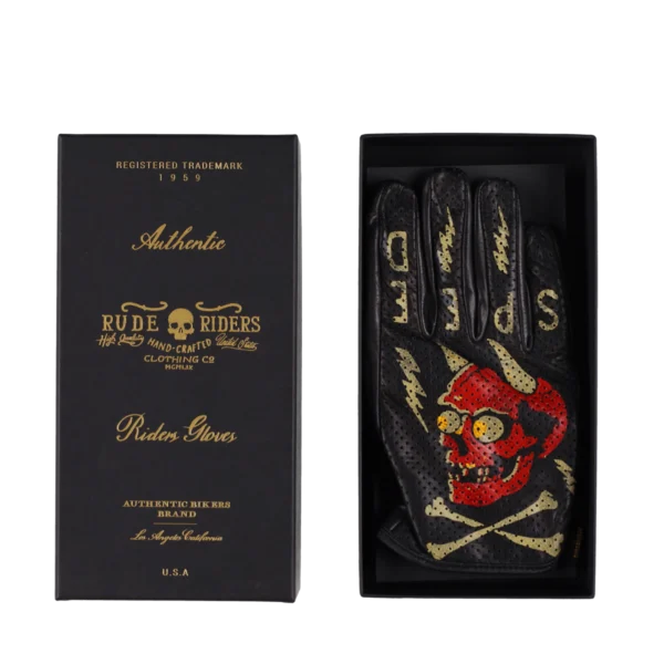 Rude Riders Guanti moto in pelle Speed Demon Promozione Limitata