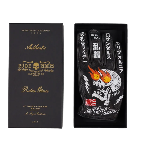 Rude Riders Guanti moto in pelle Yokohama Affare Del Giorno