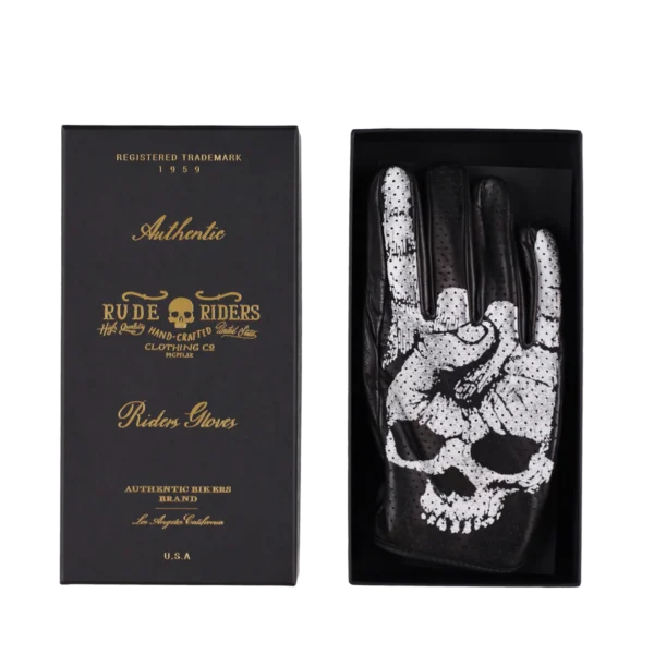 Rude Riders Guanti moto in pelle Rock Prezzo Ridotto