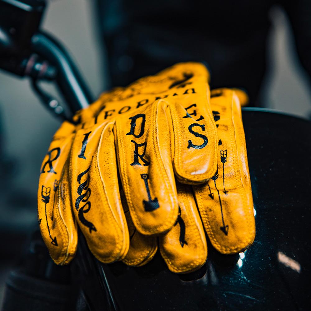 Rude Riders Guanti moto in pelle Tattoo Yellow Convenienza