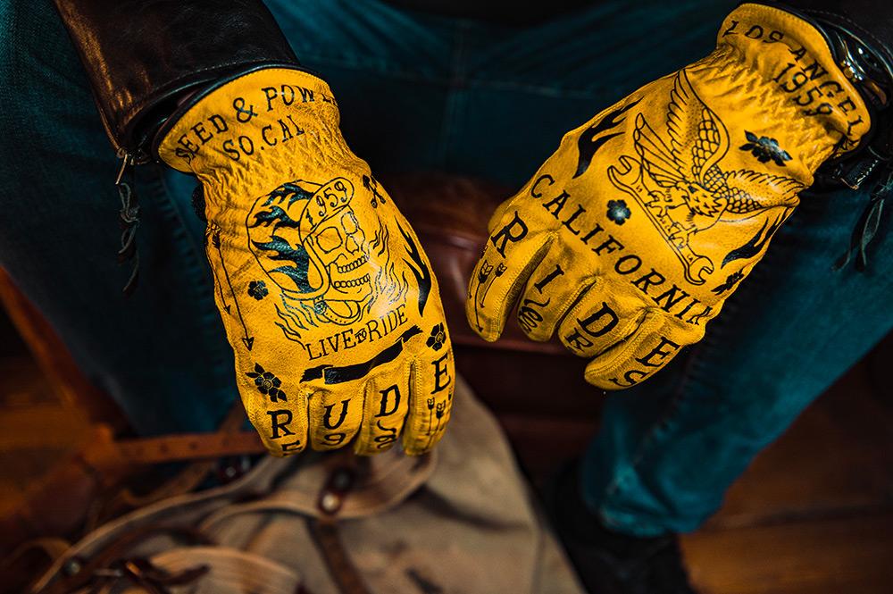 Rude Riders Guanti moto in pelle Tattoo Yellow Convenienza