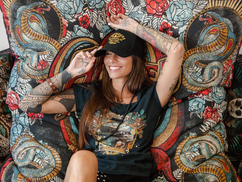 Rude Riders T-Shirt Donna Rock Vendite Flash