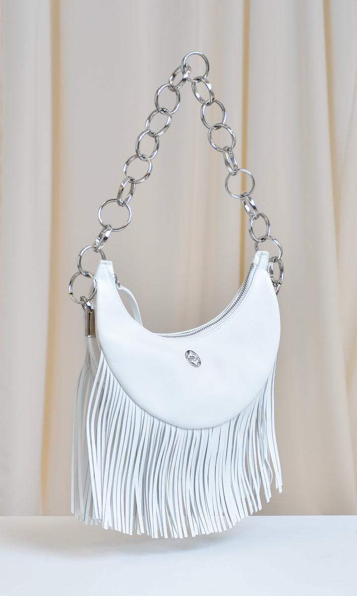 Sara Battaglia Banana Shoulder Bag Fringed Italia
