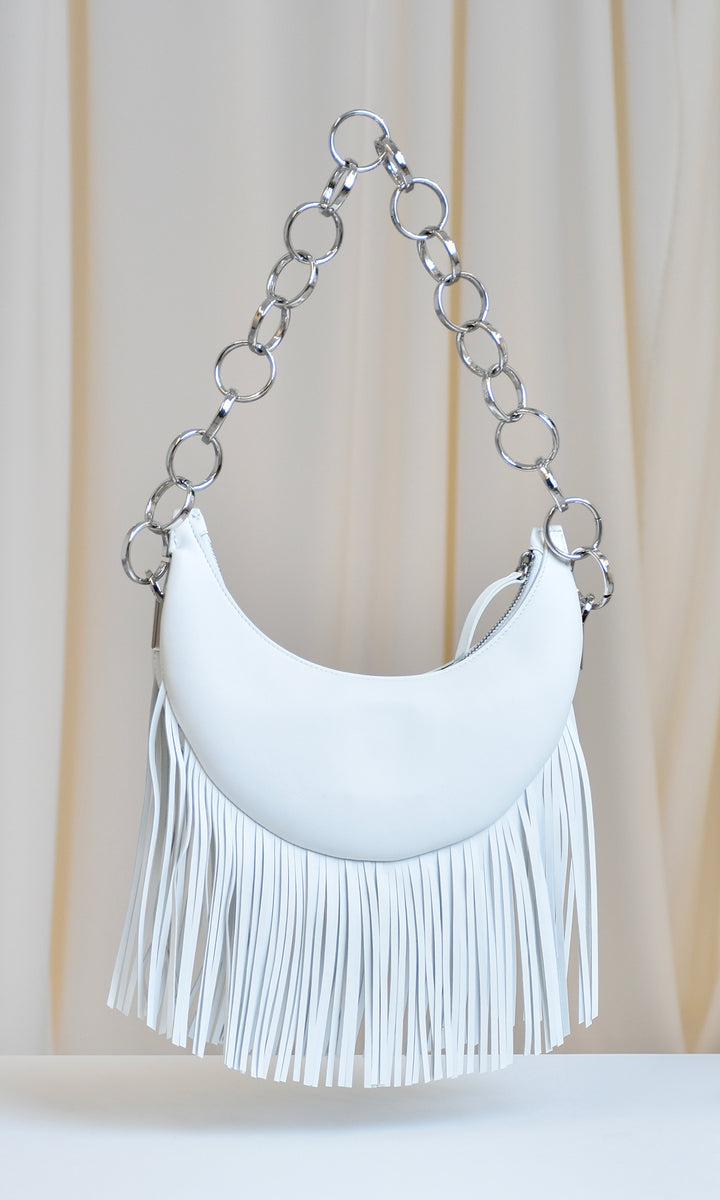 Sara Battaglia Banana Shoulder Bag Fringed Italia