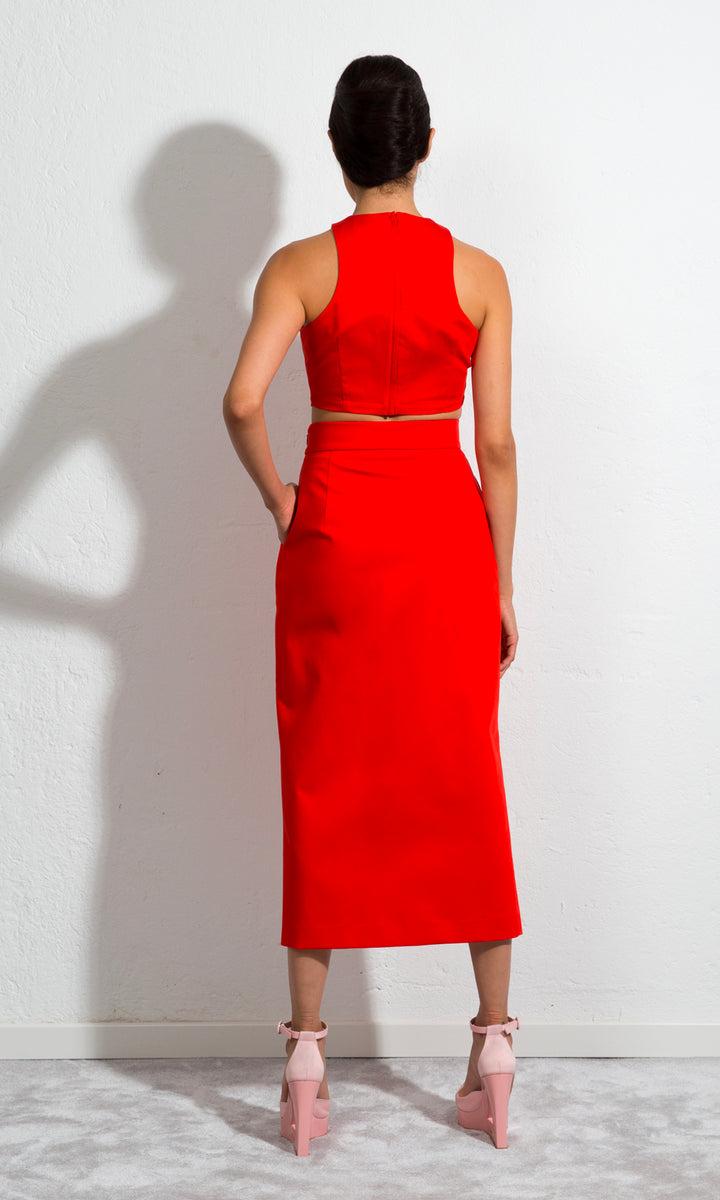 Sara Battaglia Slit Tubino Skirt Presa