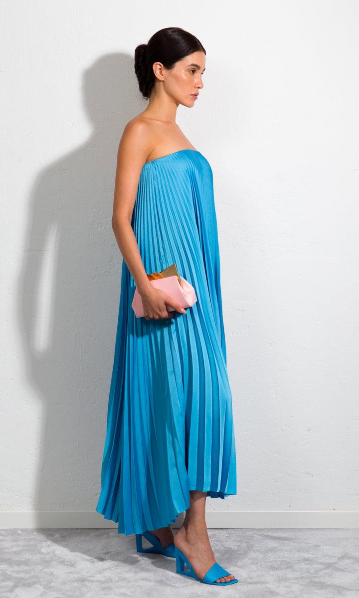 Sara Battaglia Plissé Dress Offerte