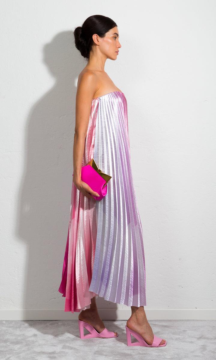 Sara Battaglia Plissé Dress Hotsell