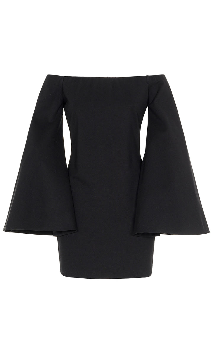 Sara Battaglia Wide sleeves jersey mini dress Convenienza