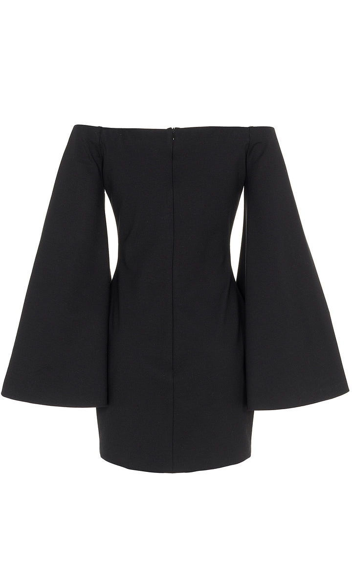Sara Battaglia Wide sleeves jersey mini dress Convenienza