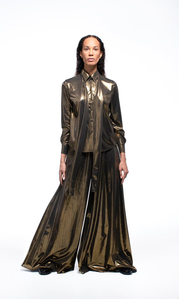 Sara Battaglia Lurex wide pants Economico