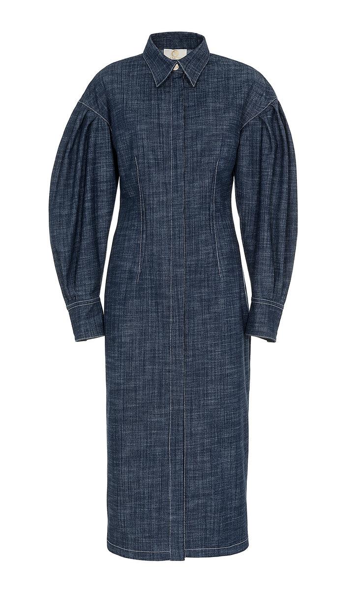 Sara Battaglia Longuette denim dress Shopping Online