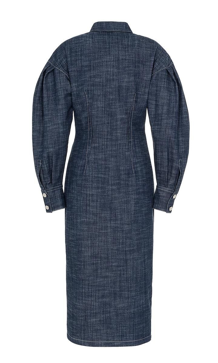 Sara Battaglia Longuette denim dress Shopping Online