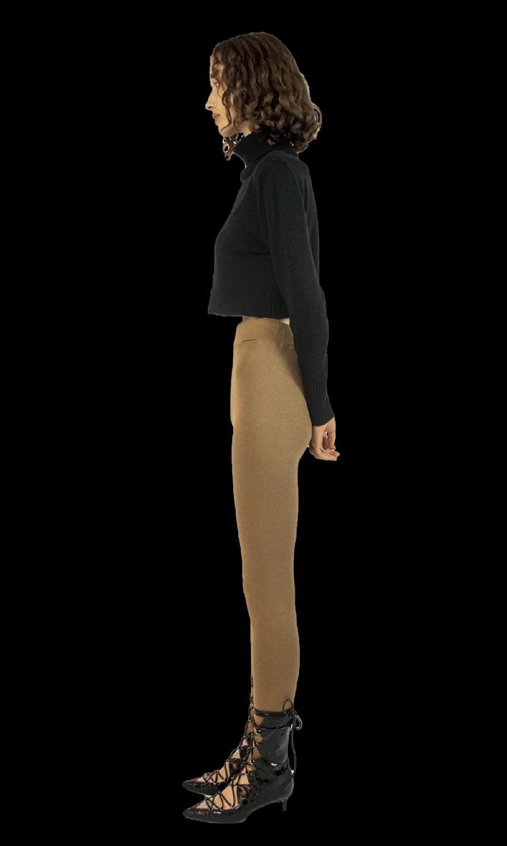Sara Battaglia Camel Leggings In Linea