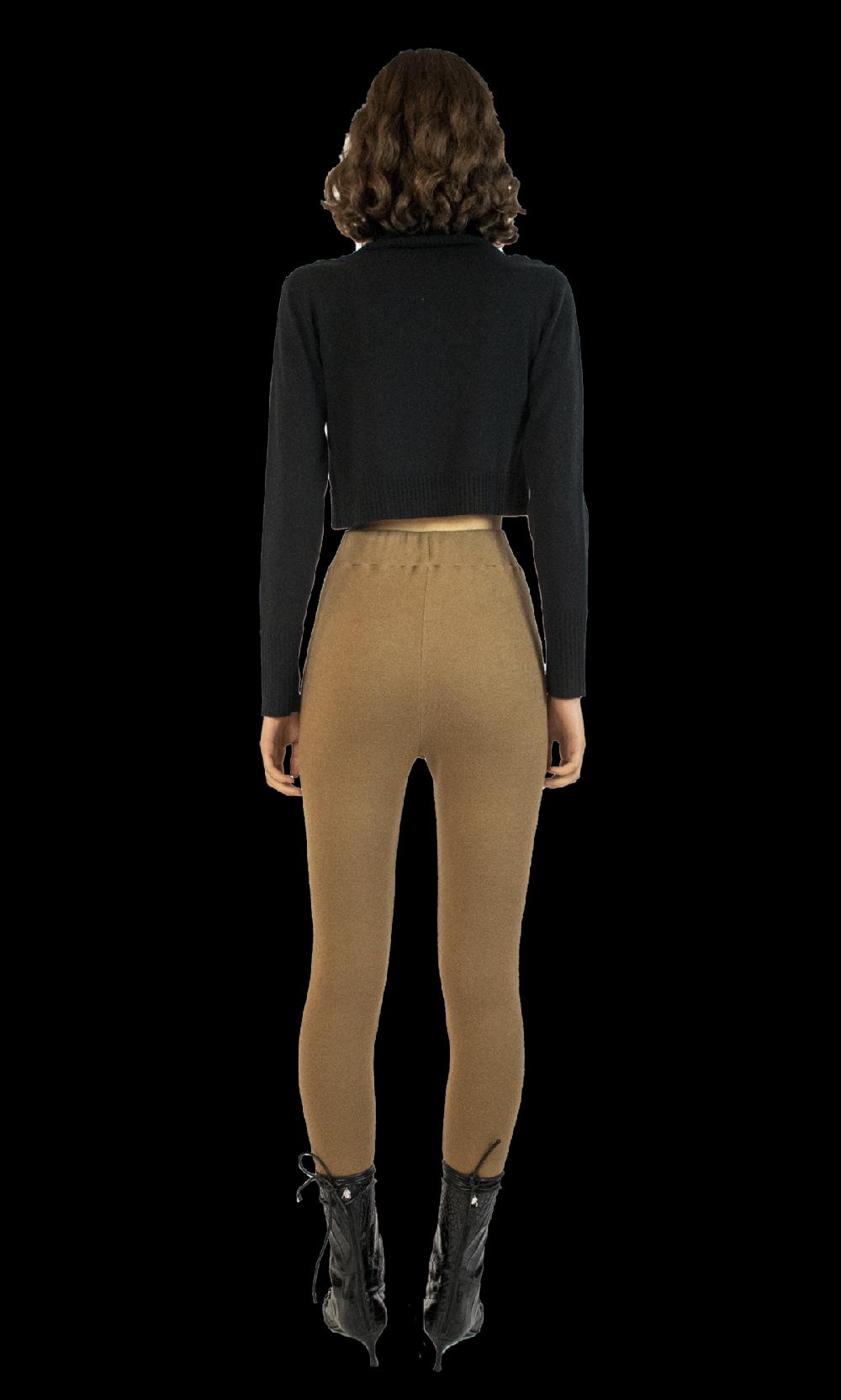 Sara Battaglia Camel Leggings In Linea